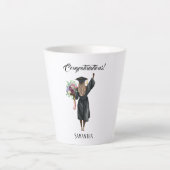 Gepersonaliseerde Waterverf Afstuderen (7) Latte Mok (Voorkant)