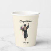 Gepersonaliseerde Waterverf Afstuderen (7) Papieren Bekers (Achterkant)