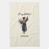 Gepersonaliseerde Waterverf Afstuderen (7) Theedoek (Verticaal)