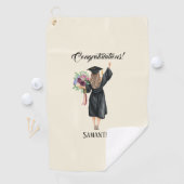 Gepersonaliseerde Waterverf Afstuderen (8) Golfhanddoek (Insitu)