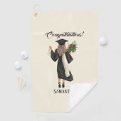 Gepersonaliseerde Waterverf Afstuderen (9) Golfhanddoek (Insitu)