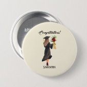 Gepersonaliseerde Waterverf Afstuderen Ronde Button 7,6 Cm (Voorkant /achterkant)