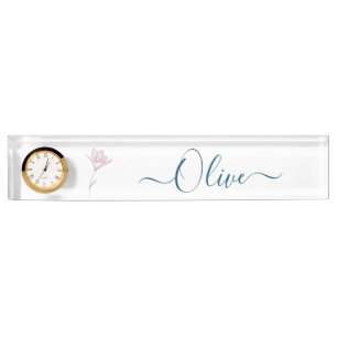 Gepersonaliseerde Waterverf Bloemen Schets Acryl D Naambordje
