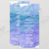 Gepersonaliseerde Waterverf Blue Wedding Programma (Voorkant / Achterkant)
