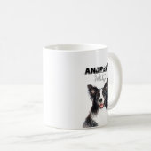 Gepersonaliseerde Waterverf Border Collie Koffiemok (Voorkant rechts)