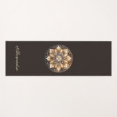 Gepersonaliseerde Waterverf Bruin Bloemen Mandala Yogamat (Voorkant (horizontaal))