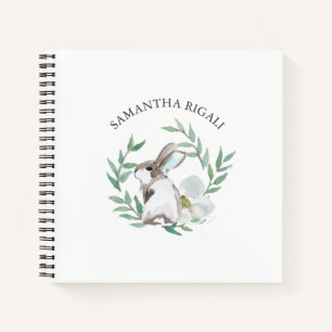 Gepersonaliseerde Waterverf Bunny Rabbit Journal Notitieboek