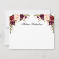 Gepersonaliseerde Waterverf Burgundy Floral