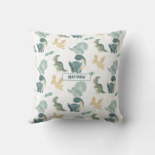 Gepersonaliseerde Waterverf Dinosaurussen Kussen (Achterkant)