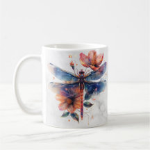 Gepersonaliseerde Waterverf Dragonfly Mok