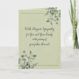 Gepersonaliseerde Waterverf Eucalyptus Sympathie Kaart