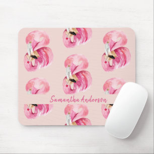 Gepersonaliseerde Waterverf Flamingo Muismat