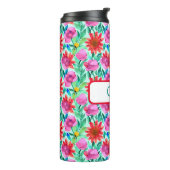 Gepersonaliseerde Waterverf Floral Thermosbeker (Gedraaid links)