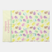 Gepersonaliseerde Waterverf Franse Macarons |Macar Theedoek (Horizontaal)