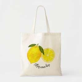 Gepersonaliseerde Waterverf gele citroenen Tote Bag