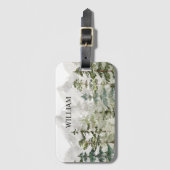 Gepersonaliseerde Waterverf Green Pine Forest Moun Bagagelabel (Voorkant (verticaal))