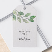 Gepersonaliseerde Waterverf groen Cadeaulabel