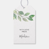 Gepersonaliseerde Waterverf groen Cadeaulabel (Voorkant)