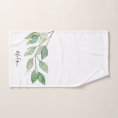 Gepersonaliseerde Waterverf groen Handdoek (Handdoek)