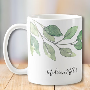 Gepersonaliseerde Waterverf groen Koffiemok