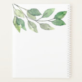 Gepersonaliseerde Waterverf groene afspraken Planner (Achterkant)