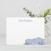 Gepersonaliseerde Waterverf Hortensia Stationery Bedankkaart (Staand voorkant)