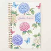 Gepersonaliseerde Waterverf Hydrangea Bloemenplann Planner (Voorkant)