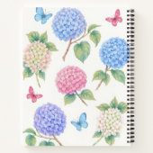 Gepersonaliseerde Waterverf Hydrangea Floral Notit Notitieboek (Achterkant)