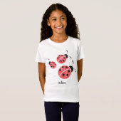 Gepersonaliseerde Waterverf Ladybug Lovebug T-shir T-shirt (Voorkant volledig)