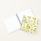 Gepersonaliseerde Waterverf Lemon Pattern Sketch Notitieboek (Binnen)