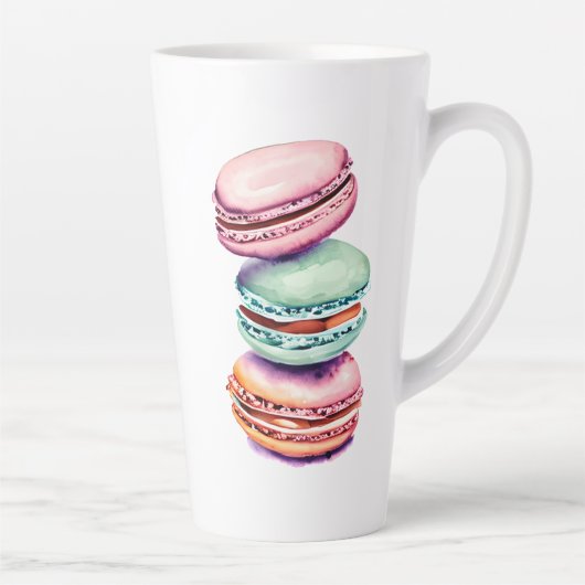 Gepersonaliseerde  Waterverf Macaron Latte Mok (Rechts)