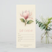 Gepersonaliseerde Waterverf Magnolia Cadeaubon (Staand voorkant)