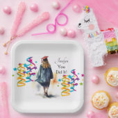 Gepersonaliseerde Waterverf Meisje Afstuderen Part Papieren Bordje (Feest)