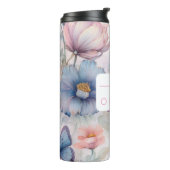 Gepersonaliseerde Waterverf met naam en monogram Thermosbeker (Gedraaid links)