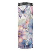 Gepersonaliseerde Waterverf met naam en monogram Thermosbeker (Achterkant)