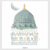 Gepersonaliseerde Waterverf moskee Ramadan Mubarak Sticker (Vel)