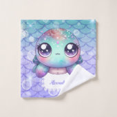 Gepersonaliseerde Waterverf Onder het Zee Bad Handdoek (Wasdoekje)