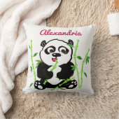 Gepersonaliseerde Waterverf Panda Beer Animal Girl Kussen (Deken)