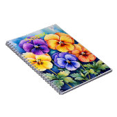 Gepersonaliseerde waterverf pansies notitieboek (Rechterzijde)