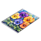 Gepersonaliseerde waterverf pansies notitieboek (Linkerzijde)