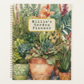 Gepersonaliseerde Waterverf Planten Tuinplanner Planner (Voorkant)