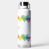 Gepersonaliseerde Waterverf Rainbow Hearts Schatti Waterfles (Achterkant)
