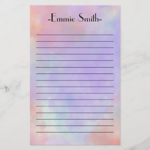 Gepersonaliseerde Waterverf Roze lavender Paars Briefpapier