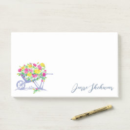 Gepersonaliseerde Waterverf Rozen | Rustieke kruiw Post-it® Notes