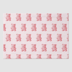 Gepersonaliseerde Waterverf Schattige Roze Gummy B Tissuepapier