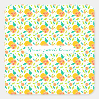 Gepersonaliseerde Waterverf Sweet Sinaasappels Pat Vierkante Sticker