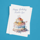 Gepersonaliseerde Waterverf Taart Tante's Verjaard Feestdagen Kaart
