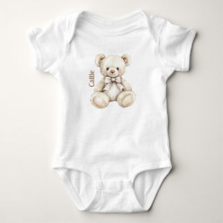 Gepersonaliseerde Waterverf Teddy Bear Baby Romper