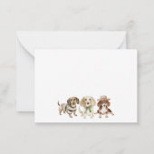 Gepersonaliseerde Waterverf van 3 honden Notitiekaartje (Achterkant)