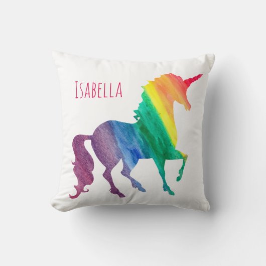 Gepersonaliseerde Waterverf van Cool Rainbow Unico Kussen (Voorkant)